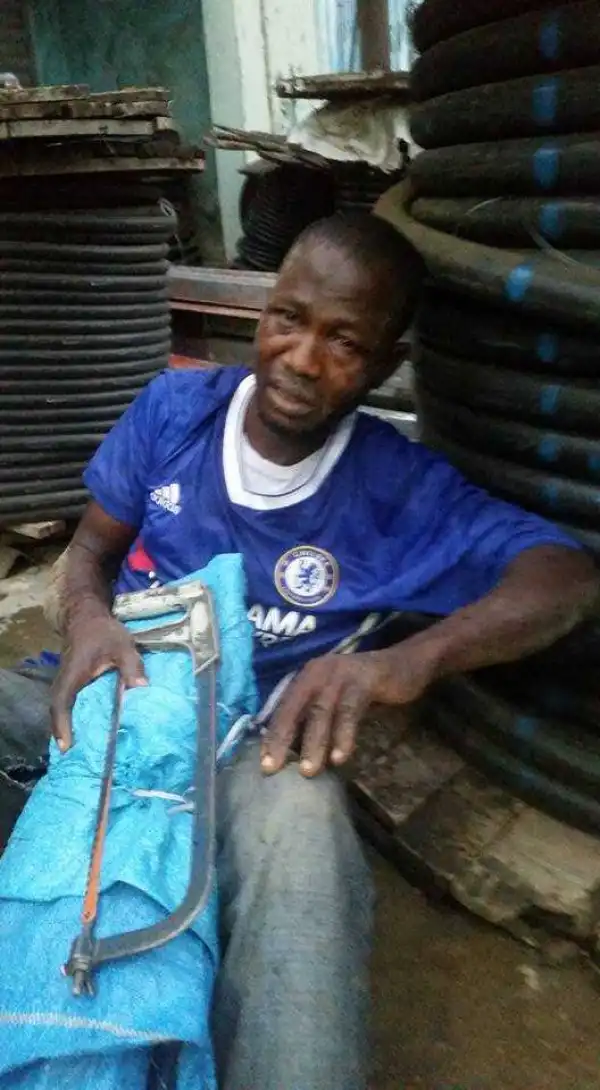 Photos Of Chelsea Fan Who Was Caught Stealing Armored Cable Yesterday